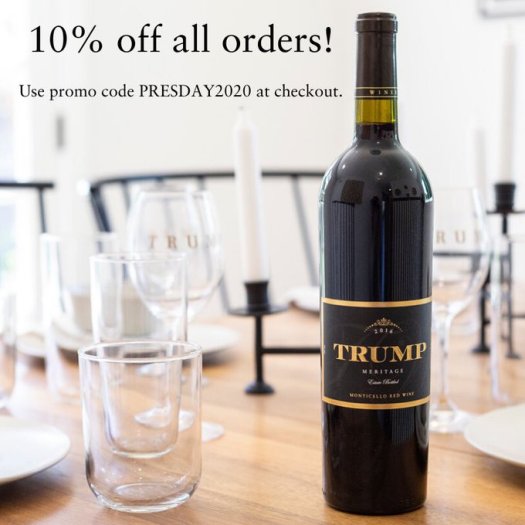 trump wine presidents day